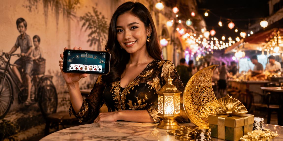 Pemain Pulau Pinang bermain permainan kad rummy semasa Hari Raya